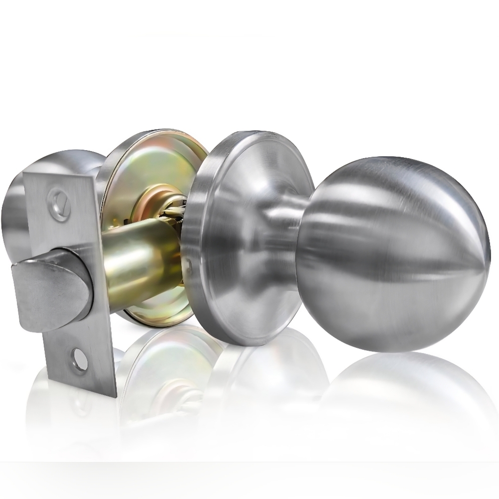 Rerishom Door Knob Set in Satin Nickel Stainless, Passage, 2 pack